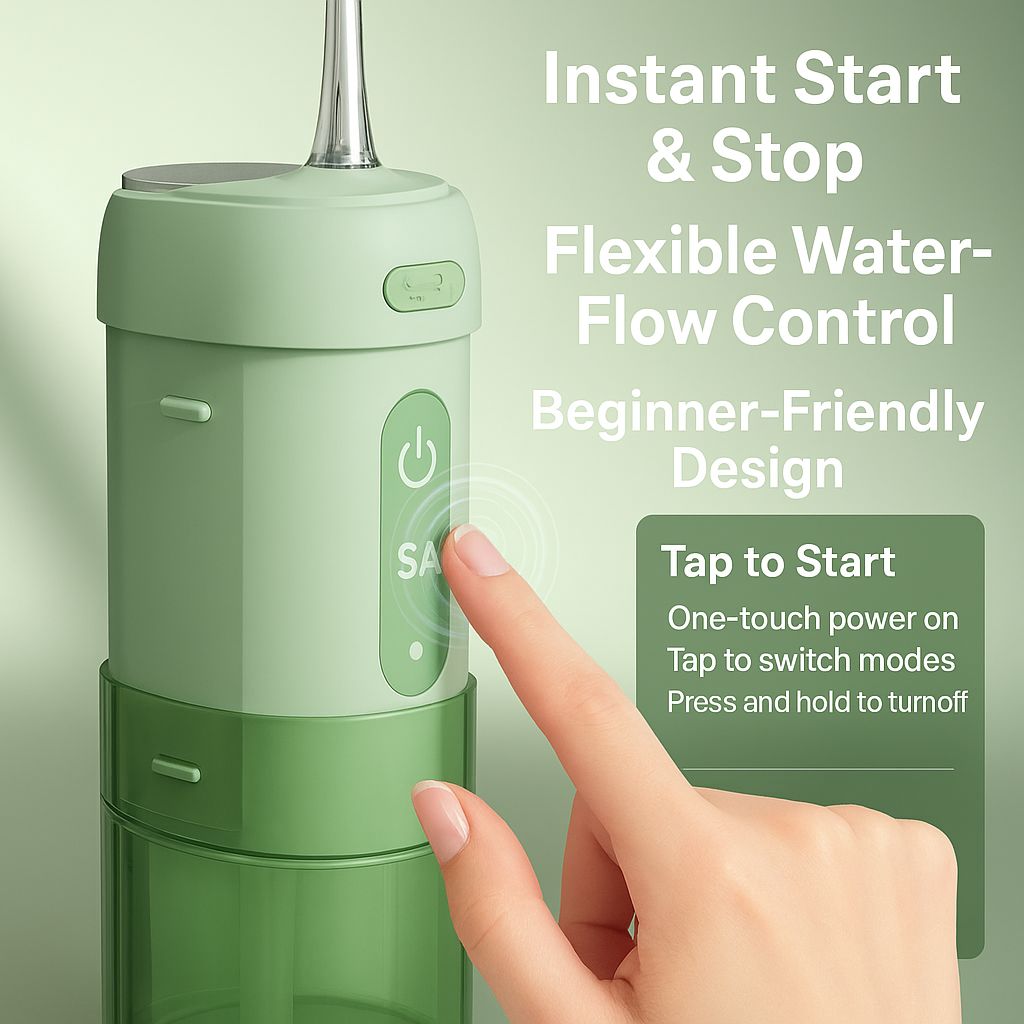 Mini electric dental irrigator, portable teeth cleaning mini water flosser, tartar removal, oral hygiene